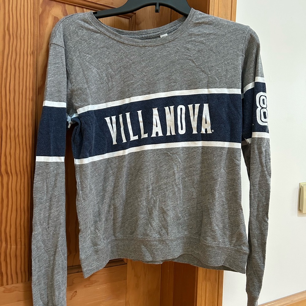 Villanova Gray and Blue Fitted Long Sleeve Sweatshirt